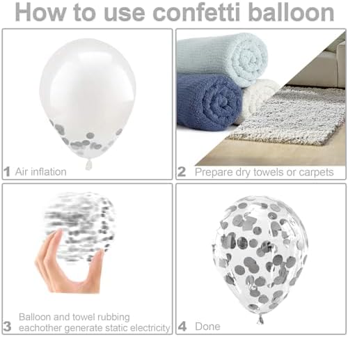 Silver Confetti Balloons – 60 Pcs