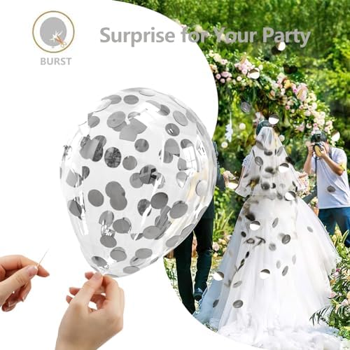 Silver Confetti Balloons – 60 Pcs