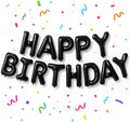 Black Happy Birthday Foil Banner – 16”