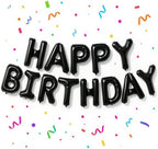 Black Happy Birthday Foil Banner – 16”