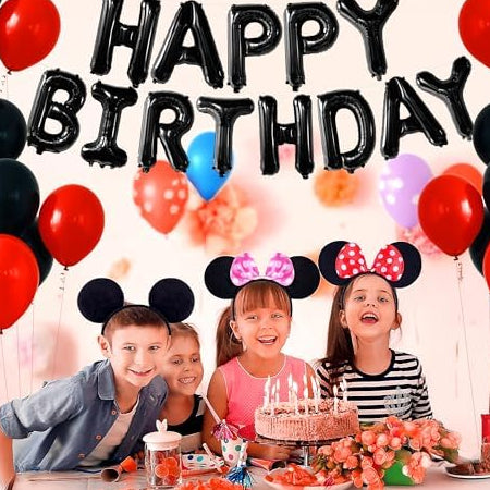 Black Happy Birthday Foil Banner – 16”