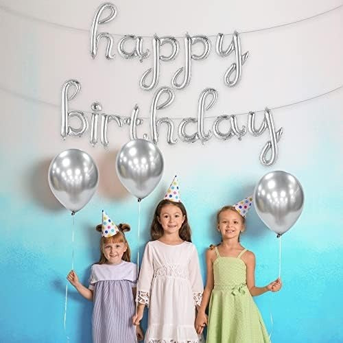 Silver Birthday Balloon Banner – 16 Inch