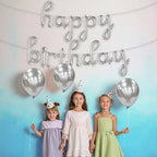Silver Birthday Balloon Banner – 16 Inch