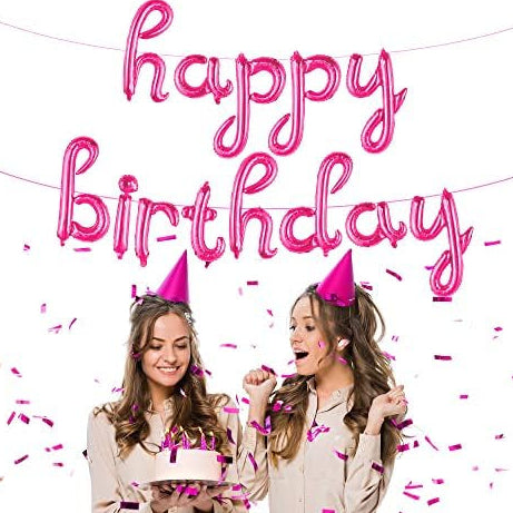 Pink Happy Birthday Balloon Banner – 16