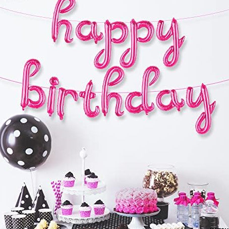 Pink Happy Birthday Balloon Banner – 16