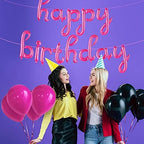 Pink Happy Birthday Balloon Banner – 16