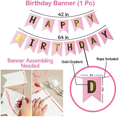 Pink Birthday Decor Kit – 9pcs