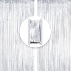 Goldedge Silver Fringe Curtains – 2 Pcs
