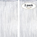 Goldedge Silver Fringe Curtains – 2 Pcs