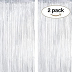 Goldedge Silver Fringe Curtains – 2 Pcs