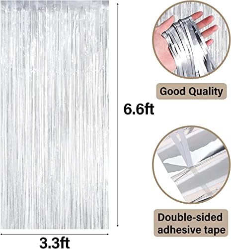 Goldedge Silver Fringe Curtains – 2 Pcs