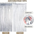 Goldedge Silver Fringe Curtains – 2 Pcs