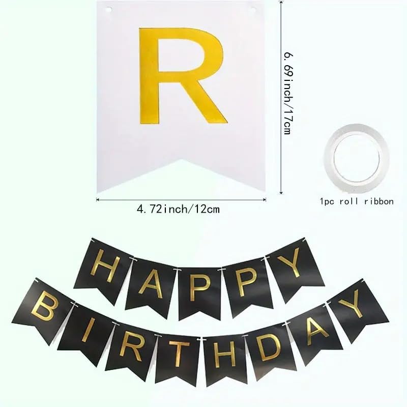 Gold edge Happy Birthday – 13pcs