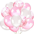 Pink White Confetti Balloons–30pcs