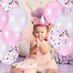 Pink White Confetti Balloons–30pcs