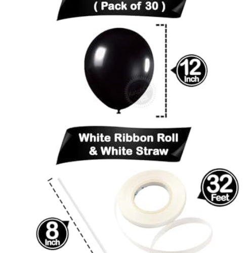 Black Latex Balloons – 30pcs
