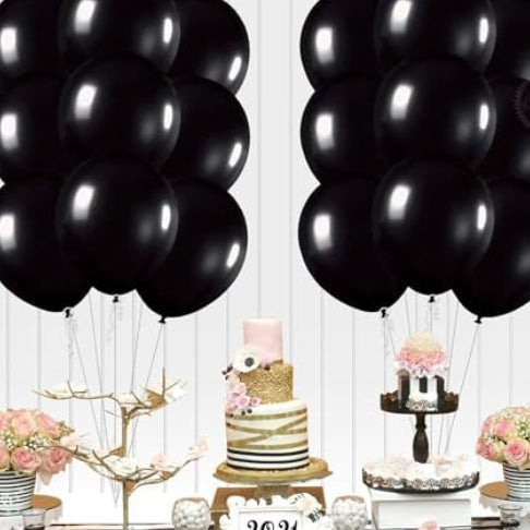Black Latex Balloons – 30pcs