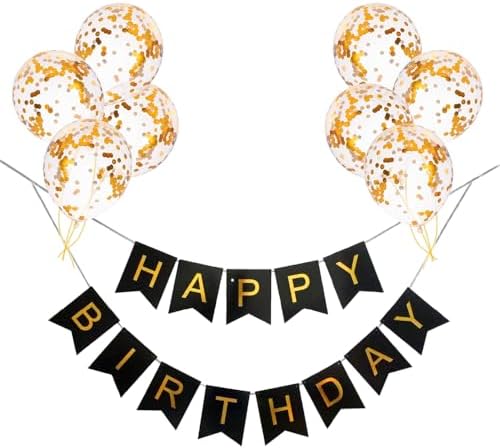Black Birthday Decoration Set–9 Pcs