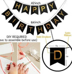 Black Birthday Decoration Set–9 Pcs
