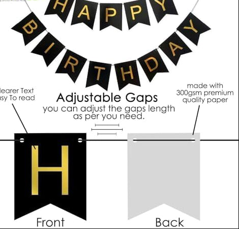 Black Birthday Decoration Set–9 Pcs