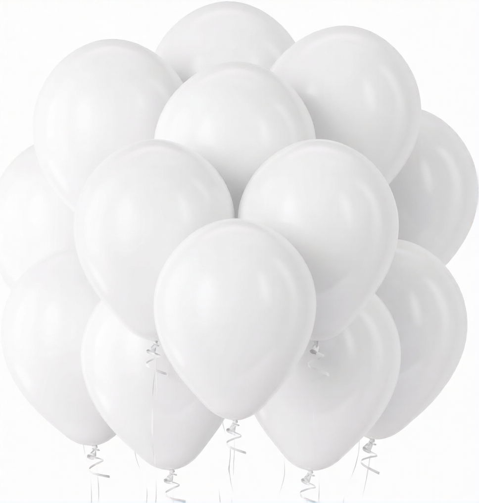 White Latex Balloons – 100pcs