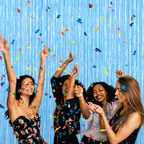 Xtra Large, Pastel Blue Fringe Curtain - 3.2x10 Feet | Pack of 2 | Blue Metallic Tinsel Backdrop | Streamers for Gender Reveal Party Supplies, Baby Shark, Under the Sea Birthday Decorations for Boys
