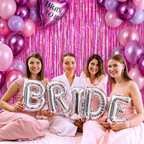 Iridescent Pink Backdrop Curtain - 3.2x8 Feet, Pack of 2 | Foil Streamers for Girls Party Decorations | Graduation Decorations 2025 | Easter Decorations | Bachelorette Party Decoration