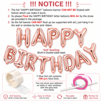Set of 2 Pcs Combo Rose Gold Happy Birthday Foil balloons Banner with Gluedot for Birthday decoration/rose gold balloon/rose gold birthday/rose gold birthday decorations