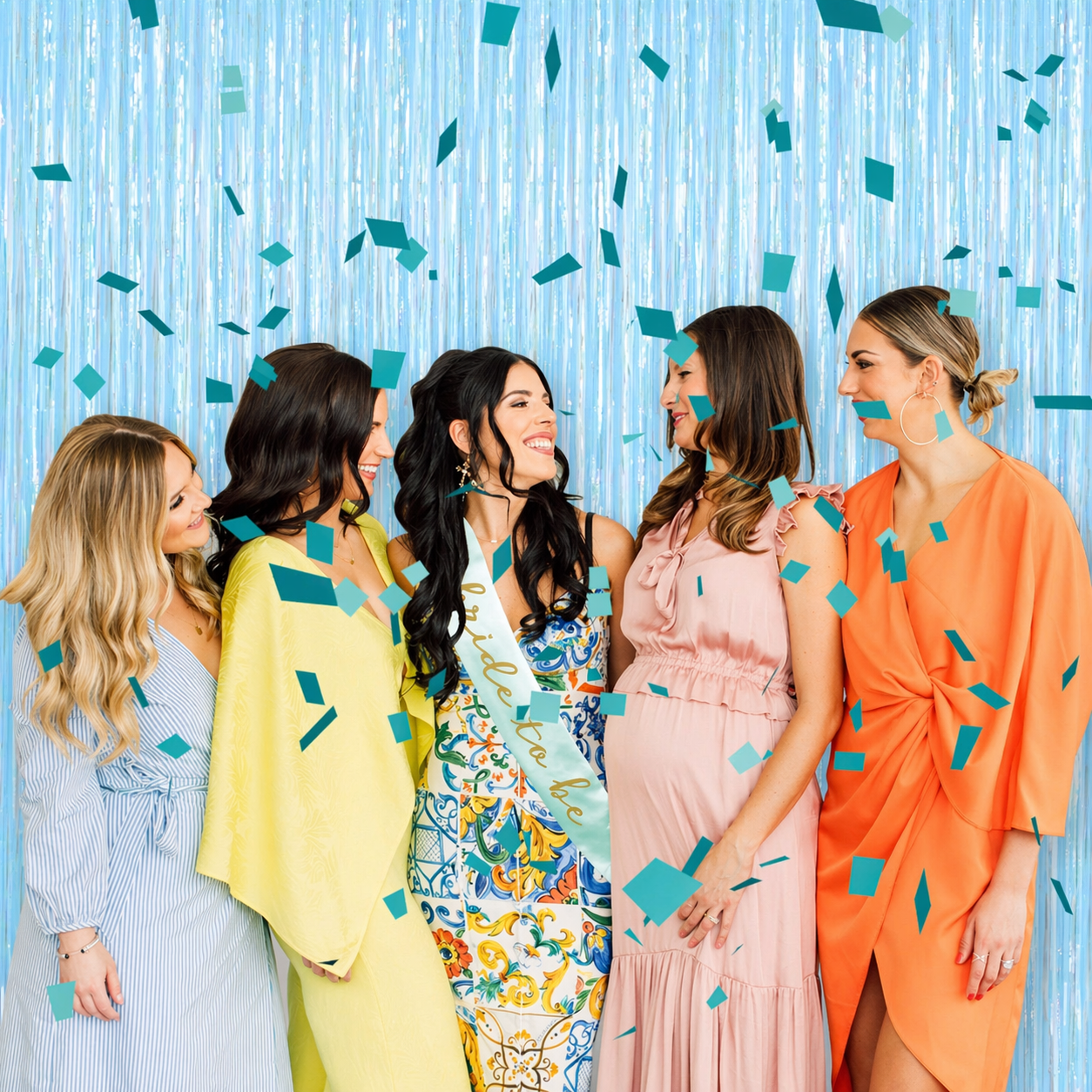 Xtra Large, Pastel Blue Fringe Curtain - 3.2x10 Feet | Pack of 2 | Blue Metallic Tinsel Backdrop | Streamers for Gender Reveal Party Supplies, Baby Shark, Under the Sea Birthday Decorations for Boys